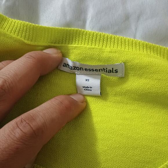 Amazon Essentials Neon Yellow Long Sleeve Sweater - Picture 2 of 3